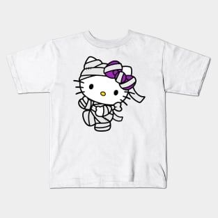 Halloween Mummy Kitty Kids T-Shirt